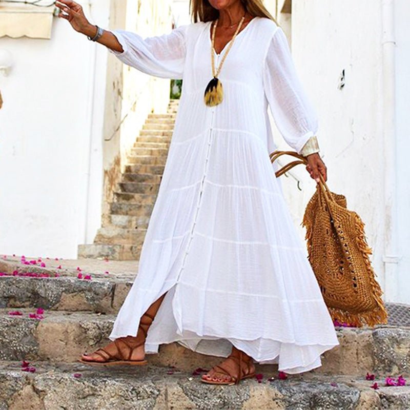 Elegante witte Boho Jurk I Isadora I