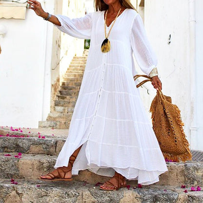 Elegante witte Boho Jurk I Isadora I