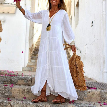 Elegante witte Boho Jurk I Isadora I