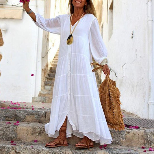 Elegante witte Boho Jurk I Isadora I