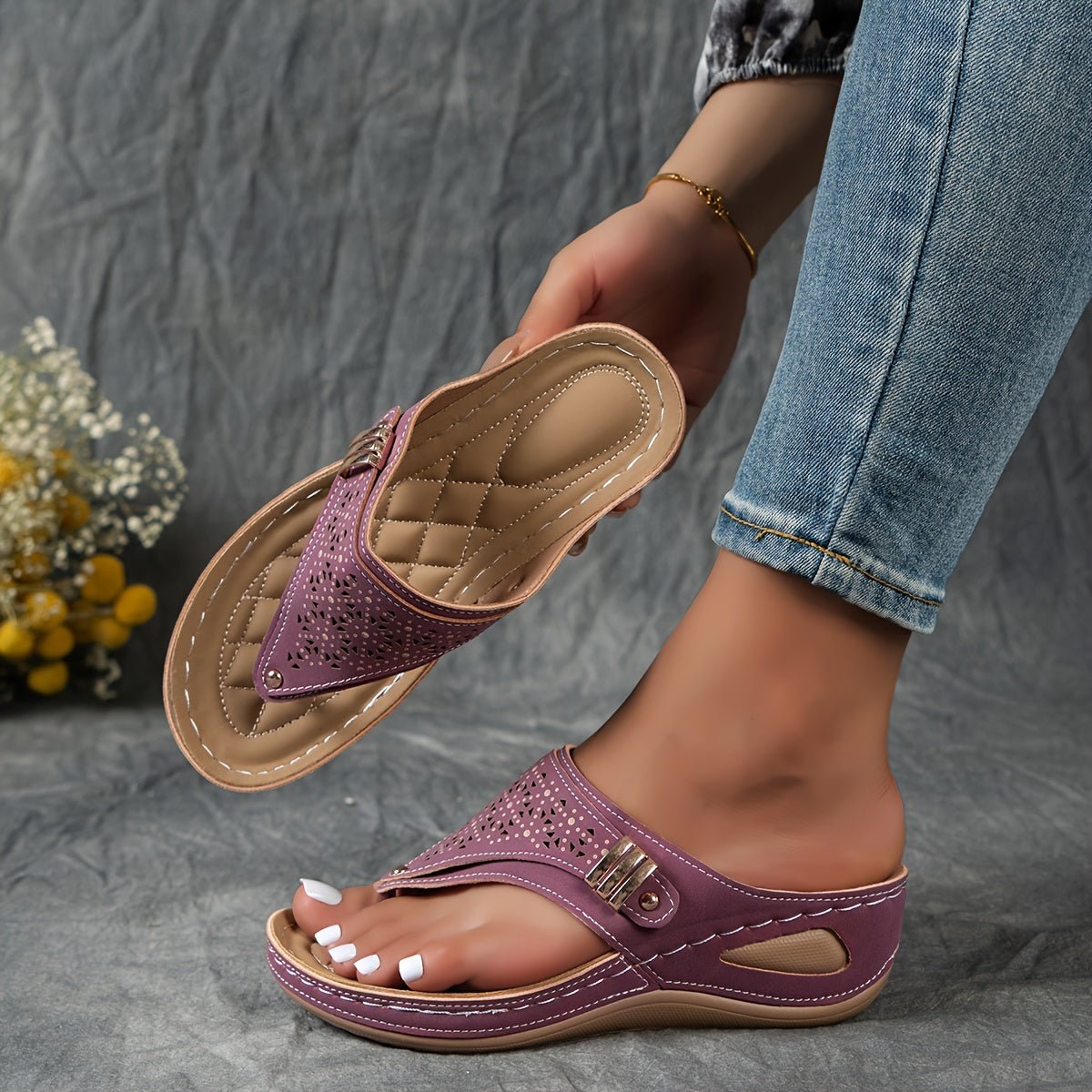 Sandalen met verhoogde hak I Justine |