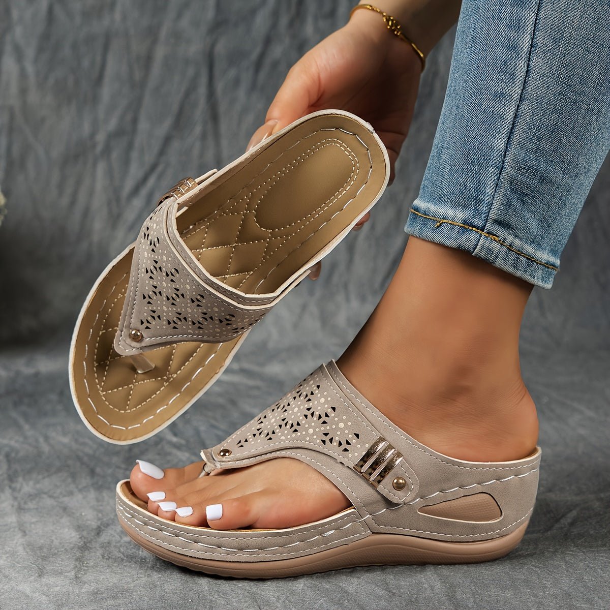 Sandalen met verhoogde hak I Justine |