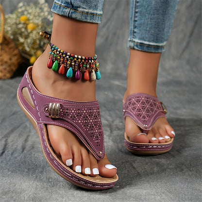Sandalen met verhoogde hak I Justine |