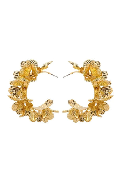 Hadley | C-vormige oorbellen met bloemenontwerp